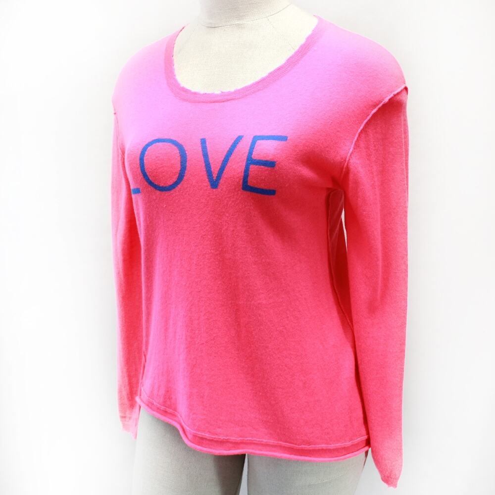Generation Love Pink Top Sweater Pullover Long Sleeve 100% Cashmere Love Soft L
